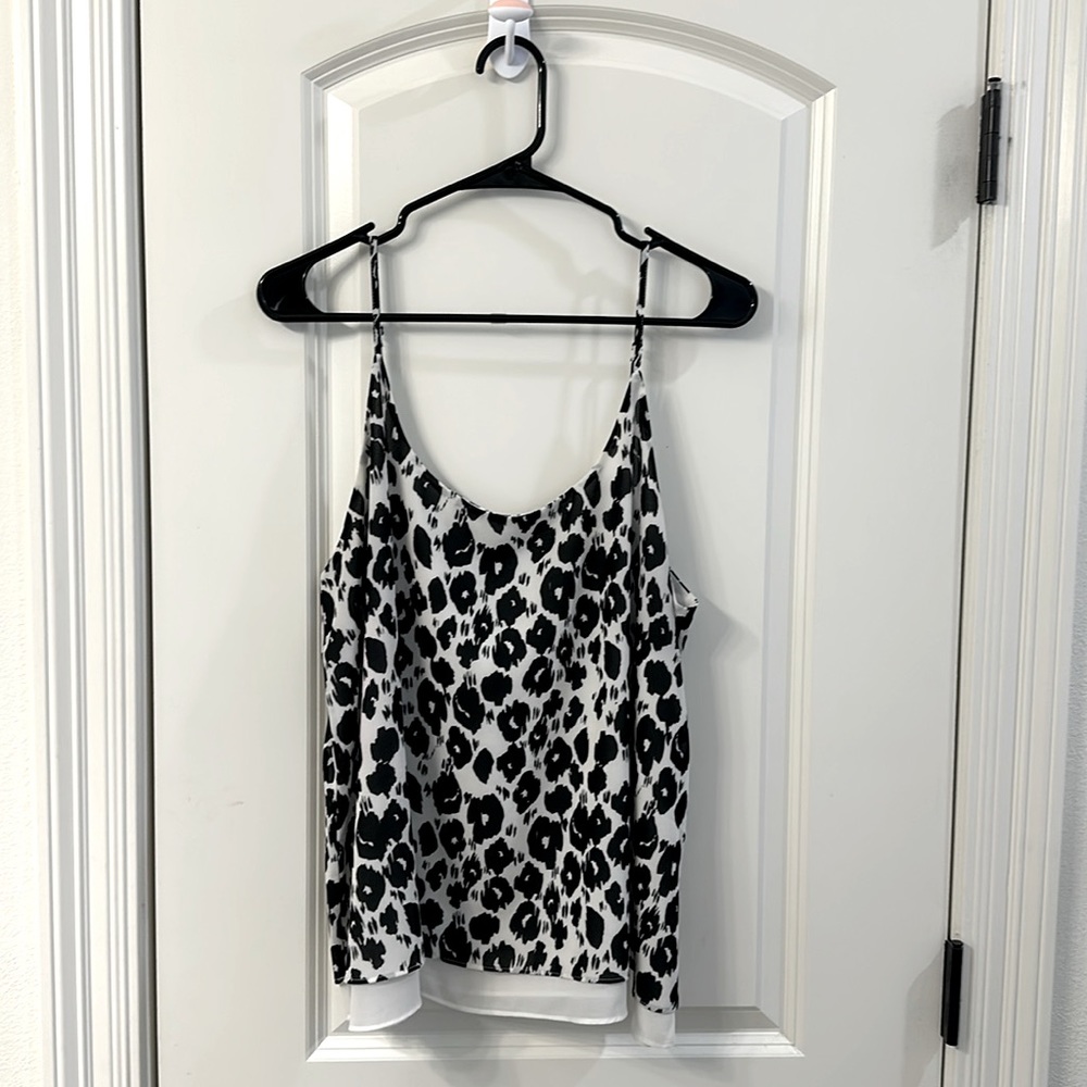 Black and white Cynthia Rowley cheetah top